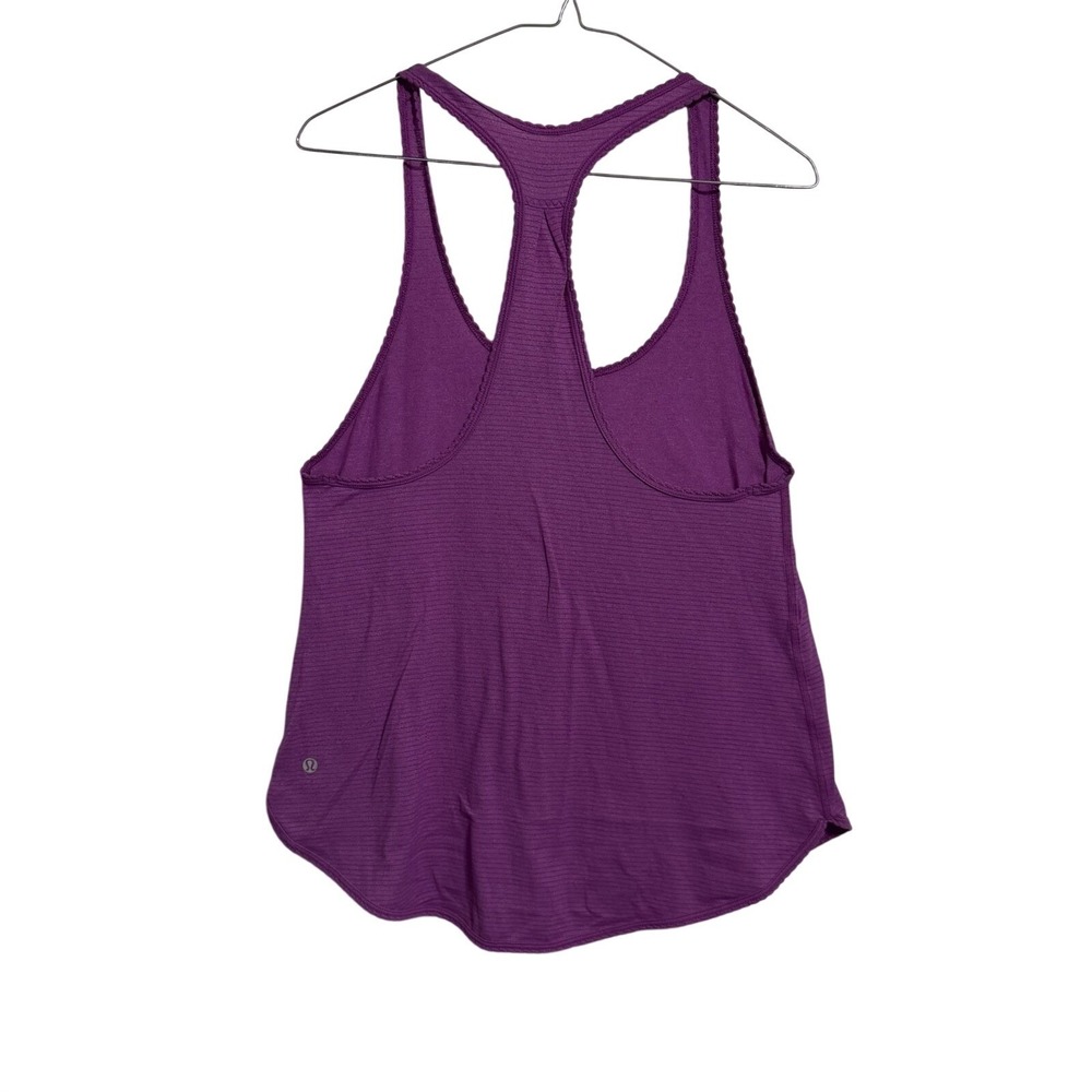 Lululemon Purple Striped Racerback Tank Top Athletic Workout Women 4-6 - Picture 5 of 8